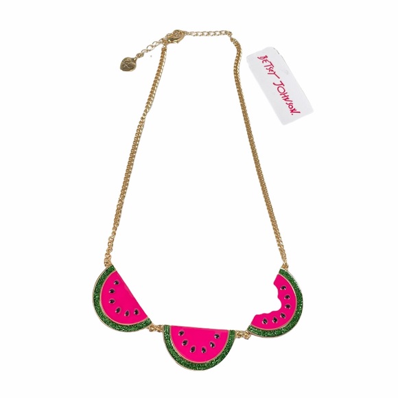 Betsey Johnson Watermelon Frontal Necklace, Pink - Picture 6 of 6